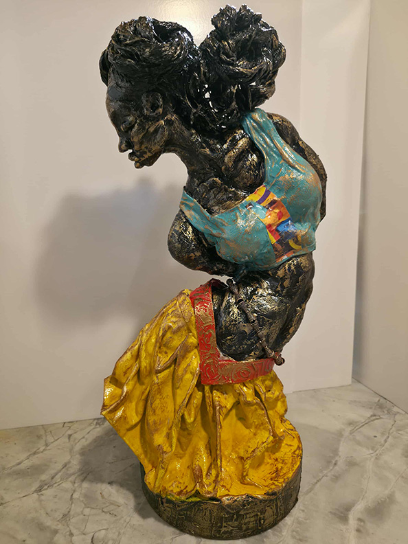 Hand-sculpted resin figure